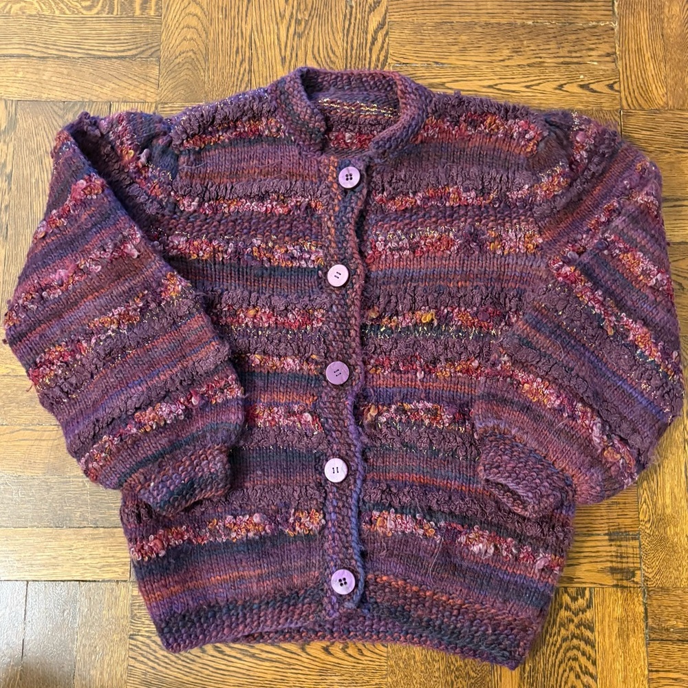 Hand knit multicolored sweater - copy of Perry Ellis design by Marc Jacobs 1980